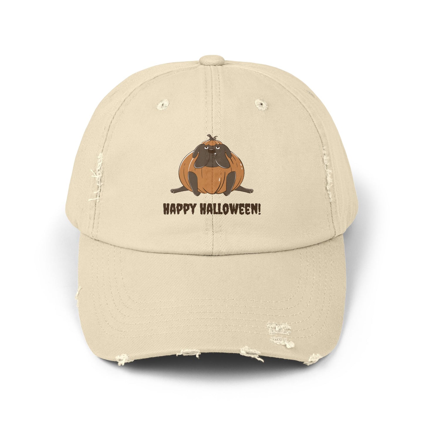Happy Halloween Distressed Cap, Unisex Casual Hat, Perfect for Fall Celebrations, Halloween Costume Accessory, Unique Gift Idea