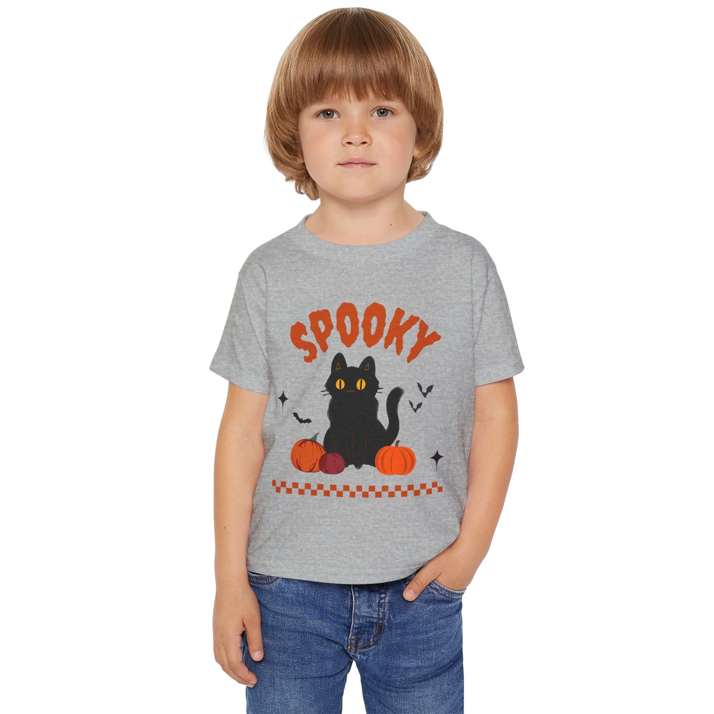 Spooky Cat Toddler T-Shirt | Perfect for Halloween, Kids' Costume, Fall Collection, Trick or Treat, Gifts for Little Ones