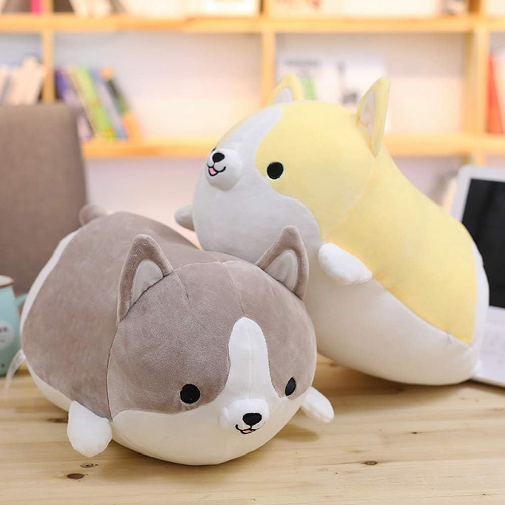 Corgi Dog Plush Pillow, Cute Shiba Inu Corgi Butt Stuffed Animal Toys Gifts for Bed, Valentine, Kids Birthday, Christmas (Gray, 11.8Inch)