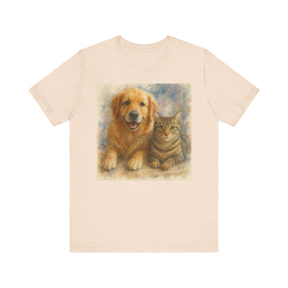 Pet Lovers Unisex Tee, Dog and Cat Combo Shirt, Animal Lover Gift, Animal-Themed Apparel, Funny Pet T-Shirt, Cozy Casual Wear