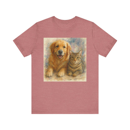 Pet Lovers Unisex Tee, Dog and Cat Combo Shirt, Animal Lover Gift, Animal-Themed Apparel, Funny Pet T-Shirt, Cozy Casual Wear