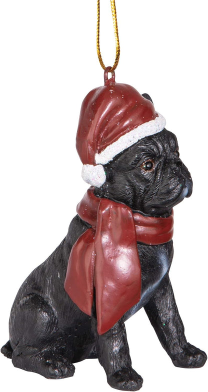 Christmas Xmas French Bulldog Holiday Dog Ornaments, Full Color