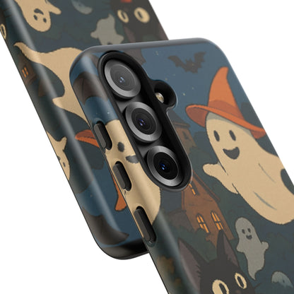 Halloween Phone Case, Spooky Ghost Design, Cat & Pumpkin Accessories, Fall Decor, Trick or Treat Gift