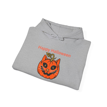 Halloween Cat Pumpkin Hoodie | Unisex Sweatshirt, Cozy Fall Apparel, Spooky Season Gift, Perfect for Trick-or-Treating