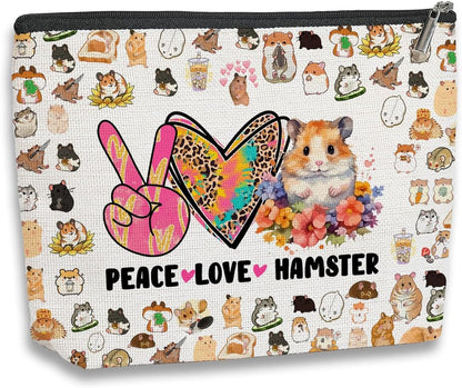 Cute Hamster Travel Organizer - Zipper Pouch for Women, Girls, Best Friend, Sister - Funny Birthday &