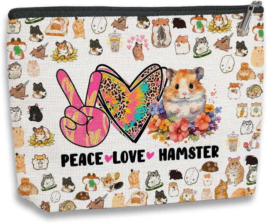 Cute Hamster Travel Organizer - Zipper Pouch for Women, Girls, Best Friend, Sister - Funny Birthday &