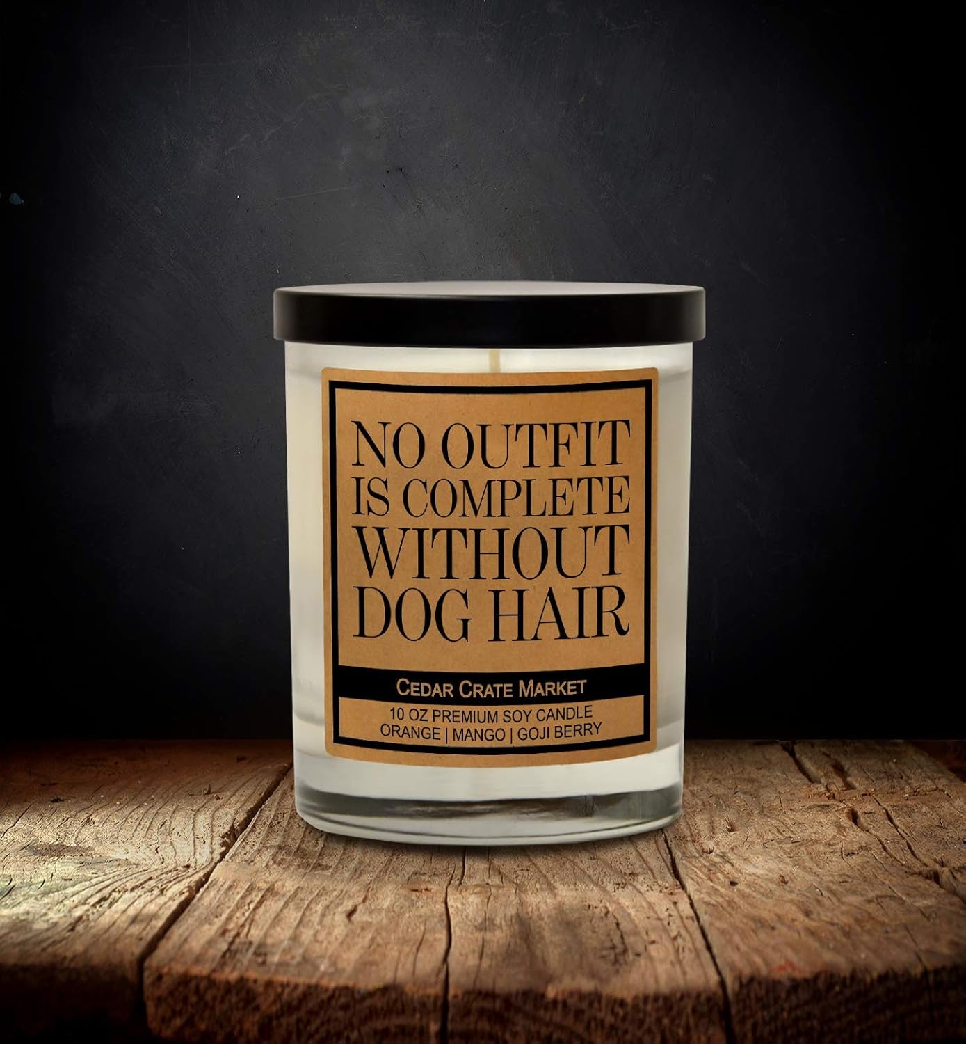 Funny Dog Candles Gifts for Women, Men, Dog Lovers, Pet Candle for Home, House, Dog Mom Gifts, Pet Mom, Fur Mamas, Dog Dads, Foster, Rescue, Adoption Pet Families (No Outfit Is Complete)
