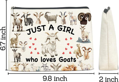 Goat Gifts Makeup Bag for Girls Women, Funny Birthday Christmas Gift for Goat Lovers Pet Owner Animal Enthusiasts Sister Bestie Bff Cosmetic Bag with Zipper Travel Toiletry Pouch for Purse