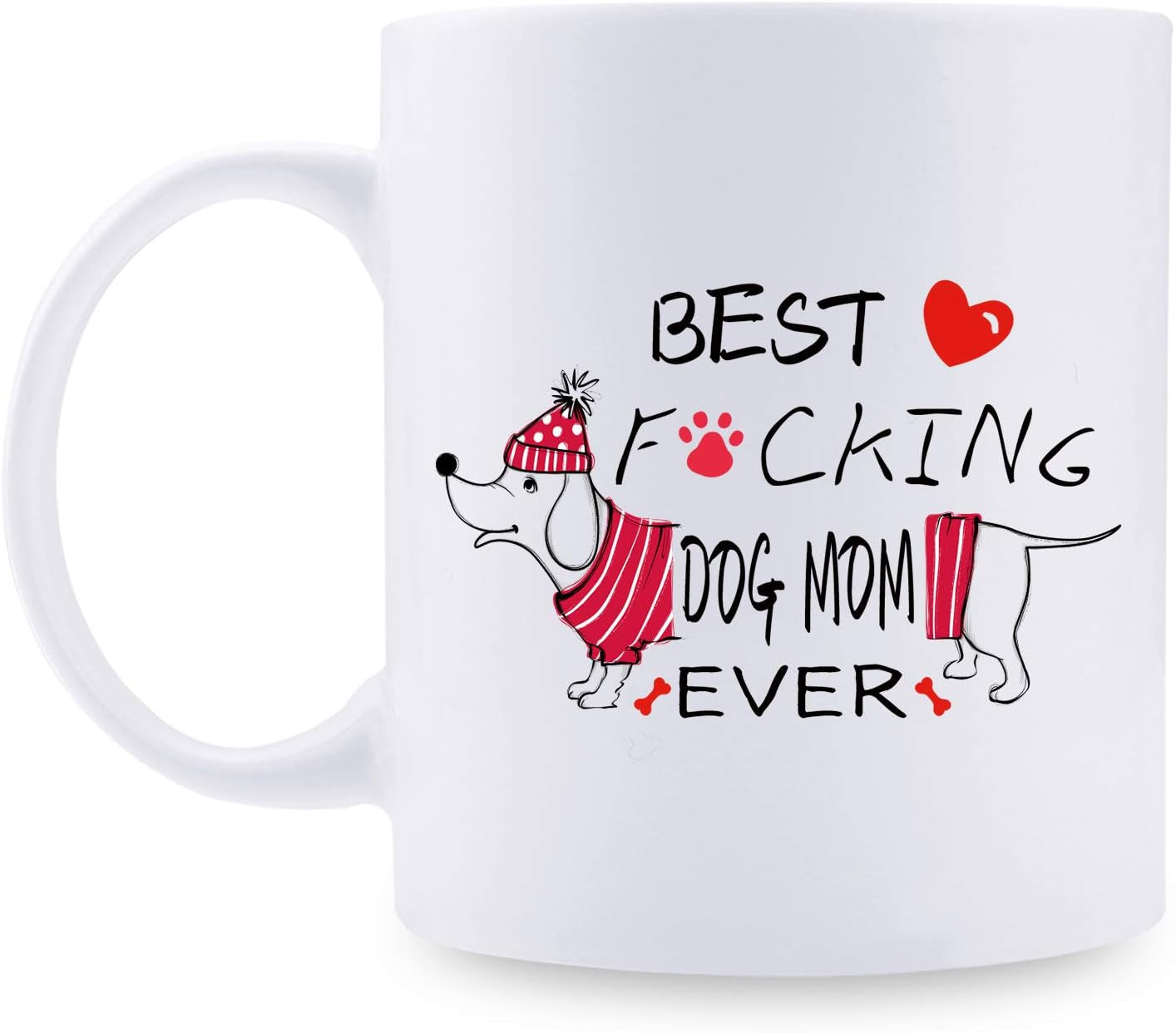 Novelty Dog Mom Mug - Unifury Dog Memorial Gifts for Dog Owner, Funny 11OZ Dog Mother Coffee Mug for Women on Birthday, Christmas, Party, Mothers Day