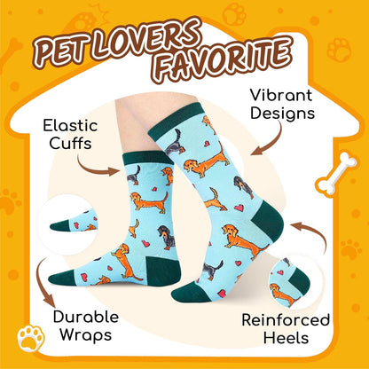 Funny Dog Socks for Women - Gifts for Dachshund Bulldog Corgi Lovers, Dog Mom Gifts for Women Teen Girls