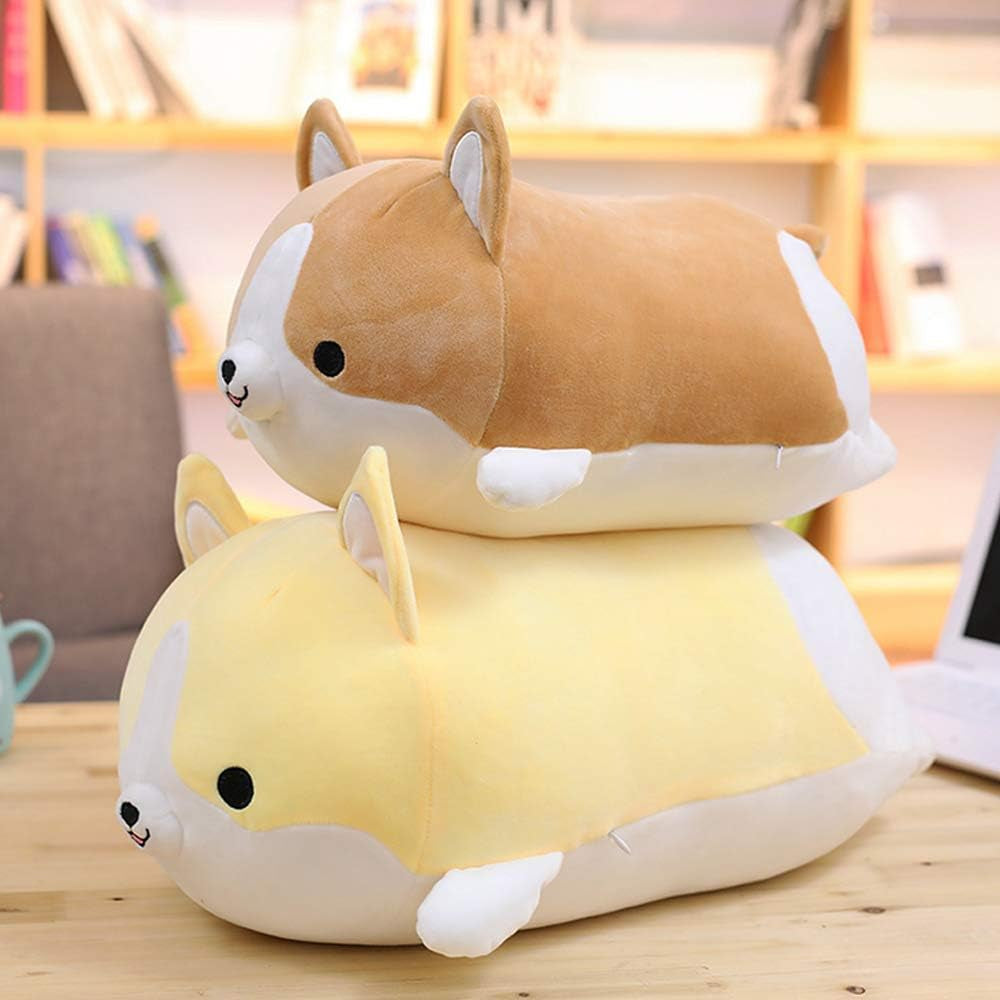 Corgi Dog Plush Pillow, Cute Shiba Inu Corgi Butt Stuffed Animal Toys Gifts for Bed, Valentine, Kids Birthday, Christmas (Brown, 17.3Inch)