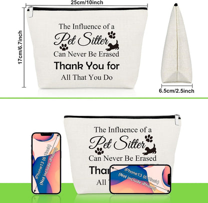 Pet Sitter Gift Makeup Bag Thank You Gifts for Dog Sitter Walker Pet Owners Cosmetic Bag Appreciation Presents for Animal Caretaker Grandma Christmas Birthday Presents Dog Lover Travel Cosmetic Pouch