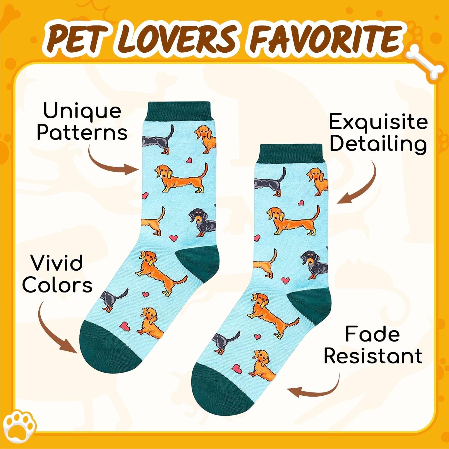 Funny Dog Socks for Women - Gifts for Dachshund Bulldog Corgi Lovers, Dog Mom Gifts for Women Teen Girls