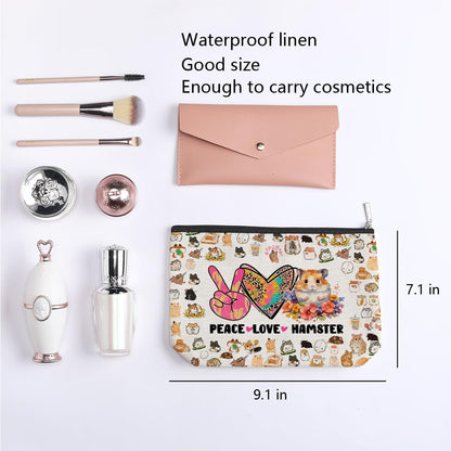 Cute Hamster Travel Organizer - Zipper Pouch for Women, Girls, Best Friend, Sister - Funny Birthday &