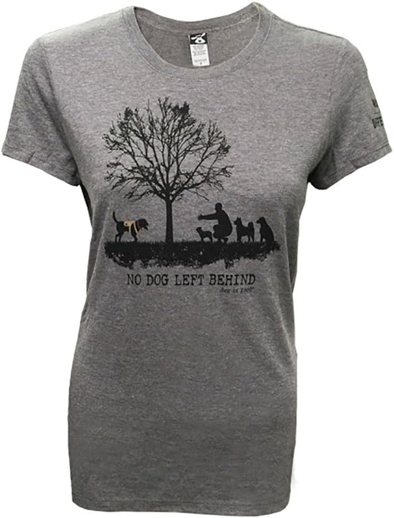 Shirt No Dog Left behind - Great Gift for Dog Lovers, Made with High Premium Materials, Women'S Fit Heather Grey