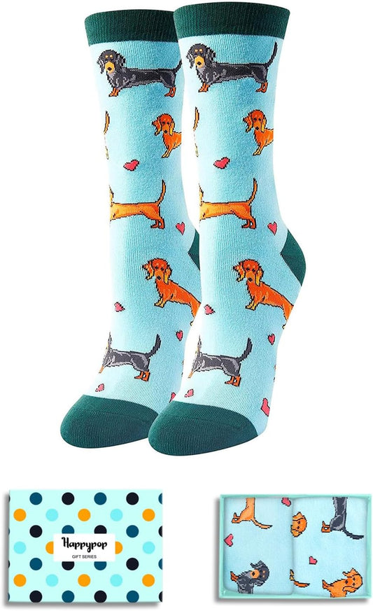 Funny Dog Socks for Women - Gifts for Dachshund Bulldog Corgi Lovers, Dog Mom Gifts for Women Teen Girls