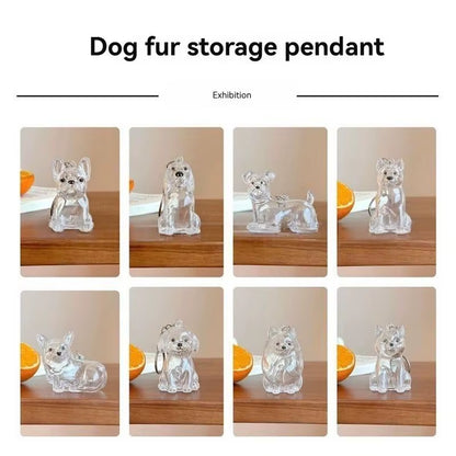 Large Size Dog Hair Storage Pendant Keychain Transparent Pet Fur Keepsake Capsule DIY Decoration Memorial Gifts for Pet Lovers