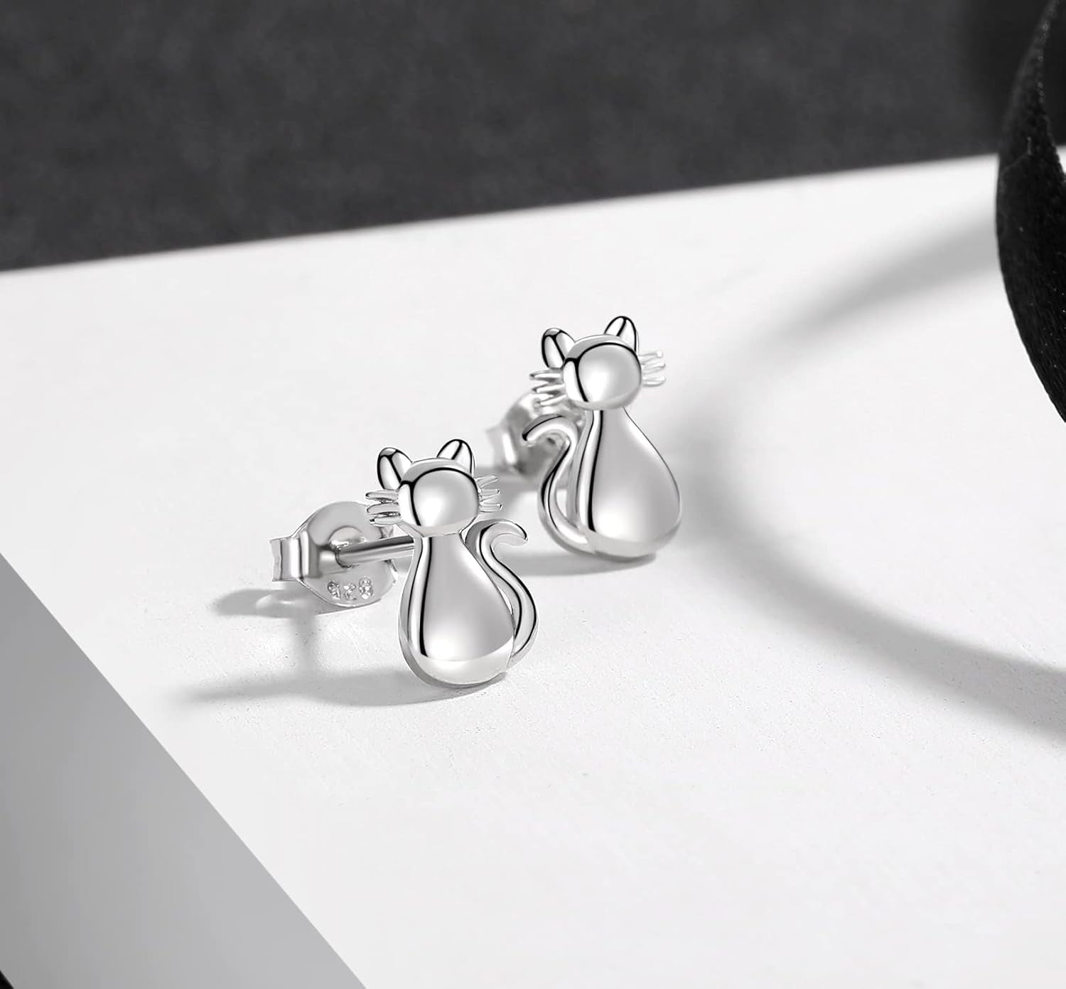 Pretty Sterling Silver Stud Earrings for Women - Cute Lady Cat Stud Dog Paw Stud Earring Gift Jewelry for Pet Cat Lovers, Mother'S Day Christmas Birthday Anniversary Jewelry Gifts